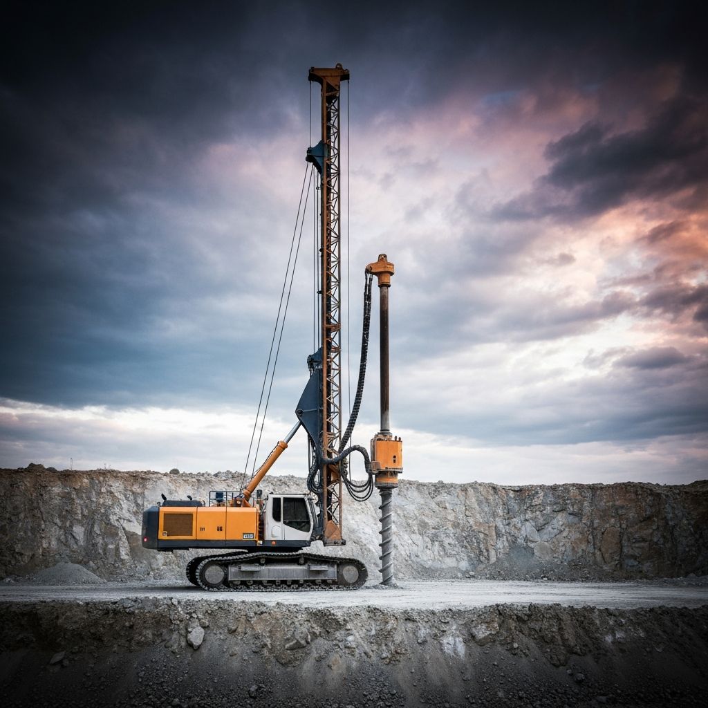 Drilling rig on quarry bench