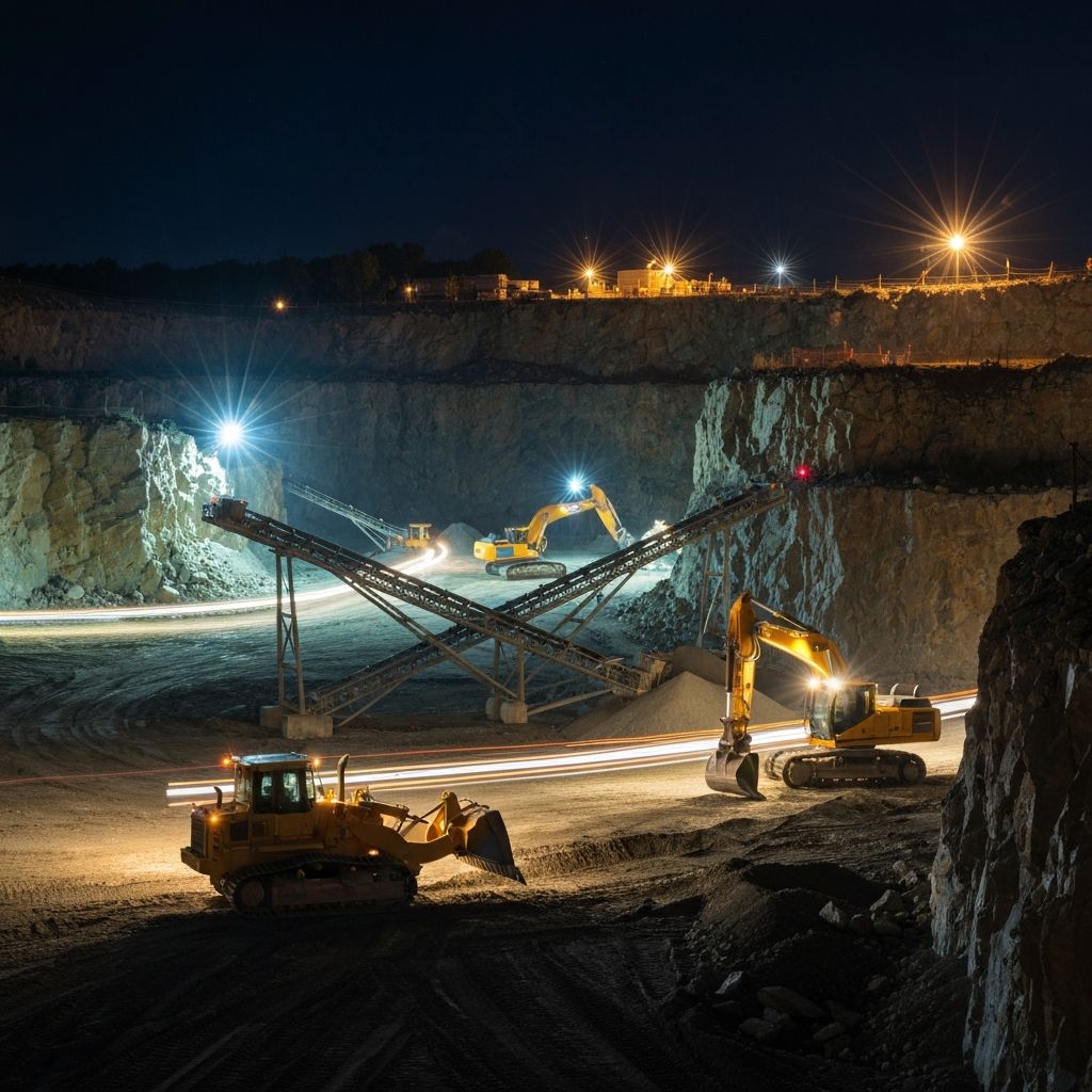 Night operations at quarry