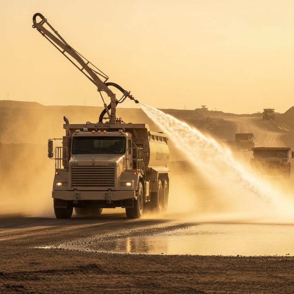 Water truck dust suppression